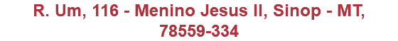 R. Um, 116 - Menino Jesus II, Sinop - MT, 78559-334